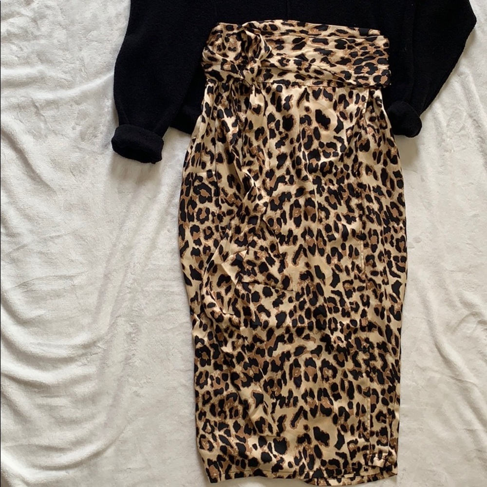 Cheetah wrap skirt